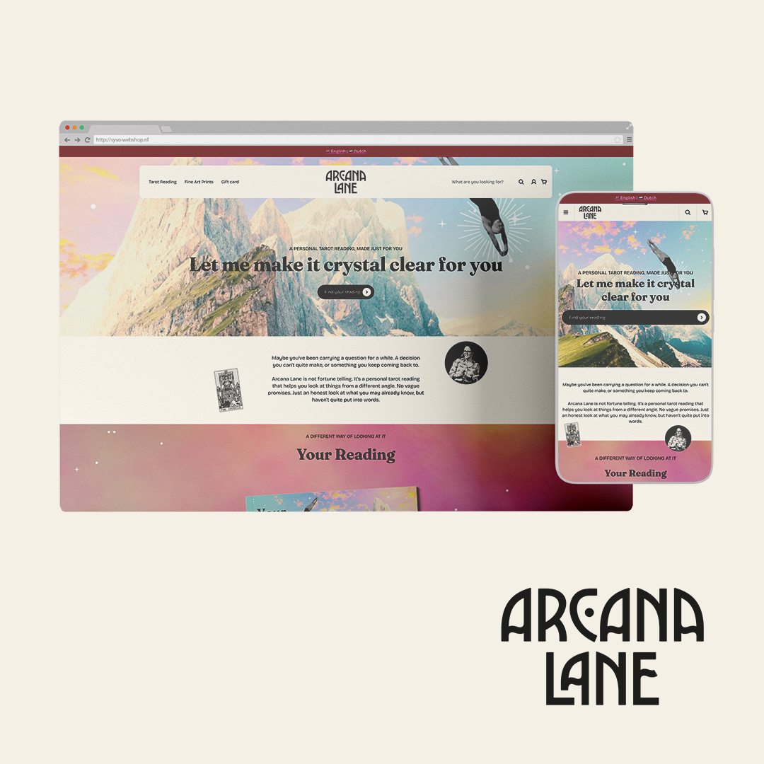 Arcana Lane SHopify webshop ontwerp SYSO
