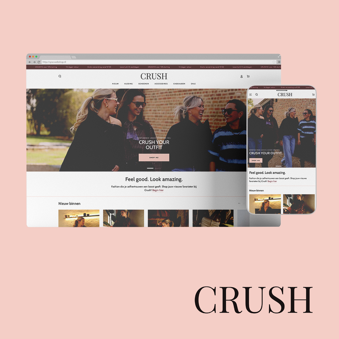 CRUSH.be Shopify webshop bouw SYSO