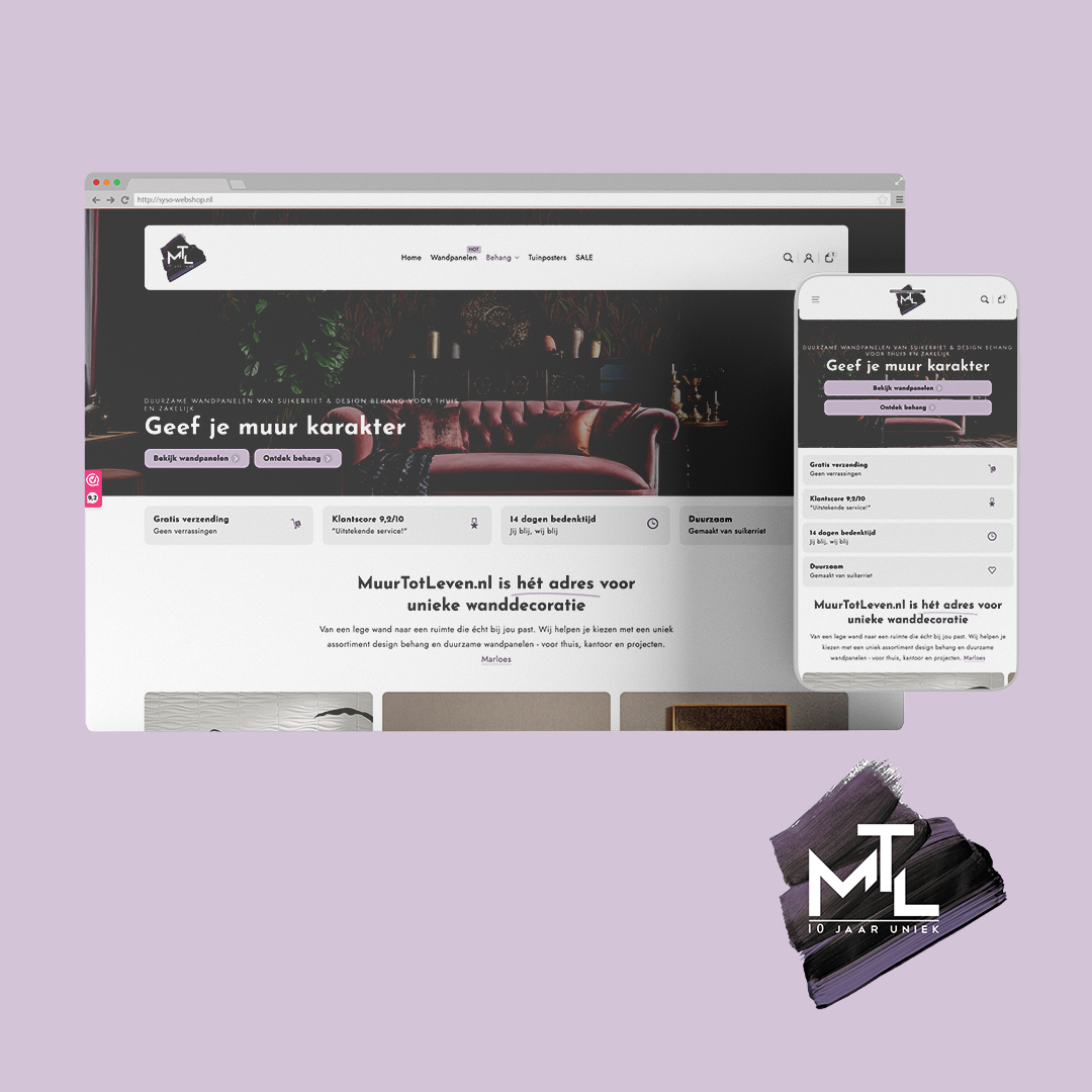 Muurtotleven Shopify webshop door SYSO
